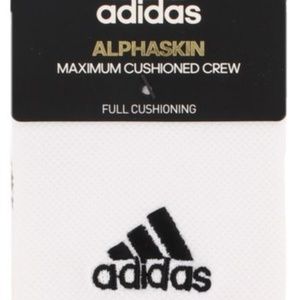 TWO Pairs White Adidas Max Cushioned Crew Socks